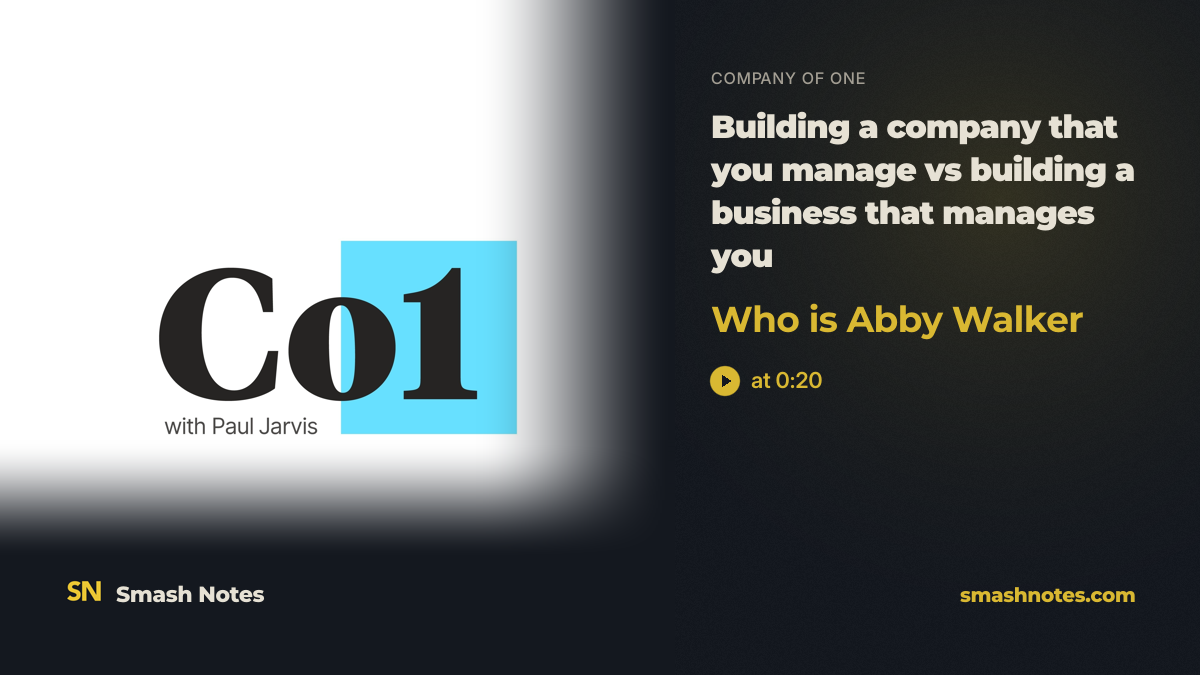 Building a company that you manage vs building a business that manages you