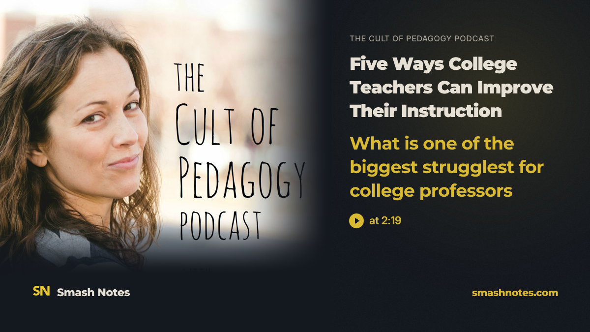 65: Five Ways College Teachers Can Improve Their Instruction