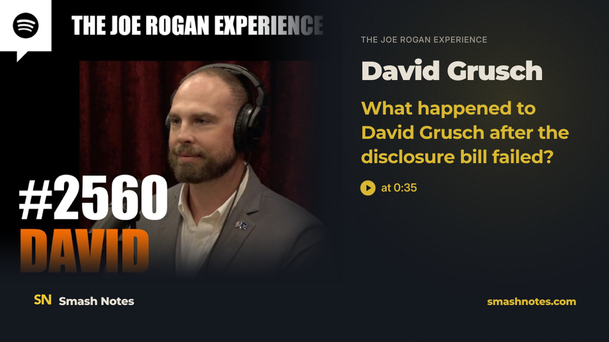 What Happened to David Grusch After the Disclosure Bill Failed? · The Joe Rogan Experience